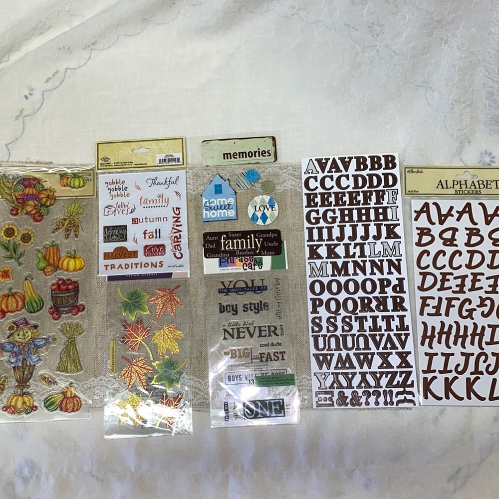 Scrapbook Stickers Bundle Thanksgiving Fall Autumn